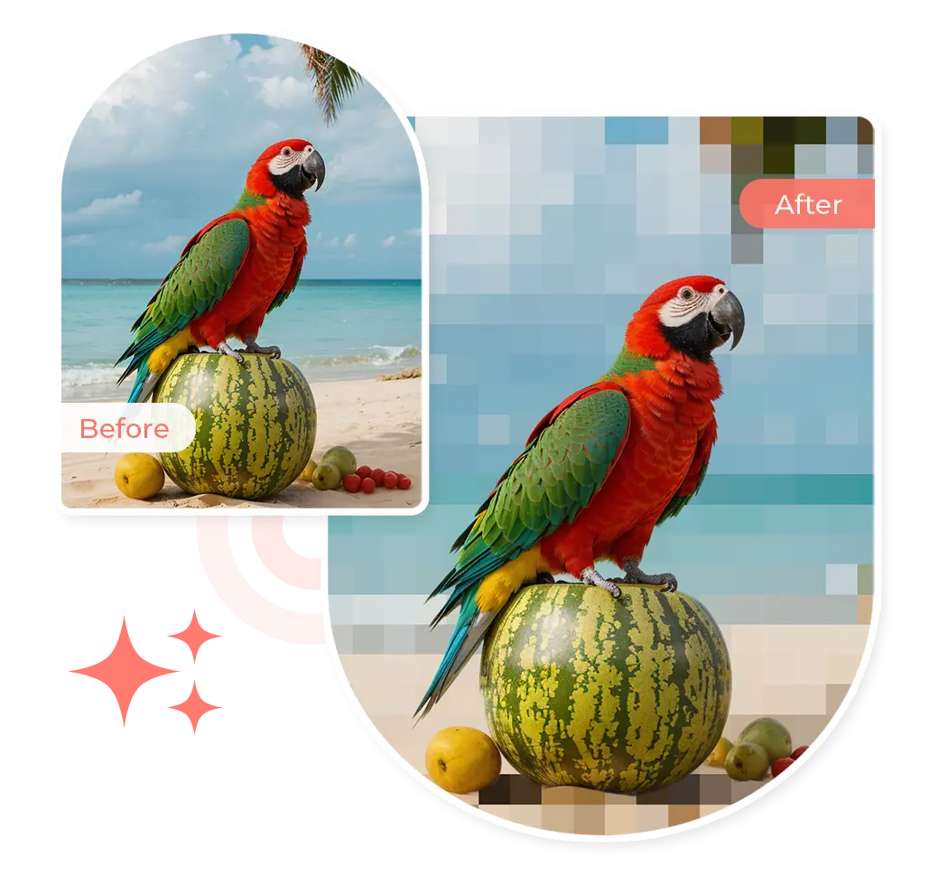 Fix the Background with Pixelation Effect